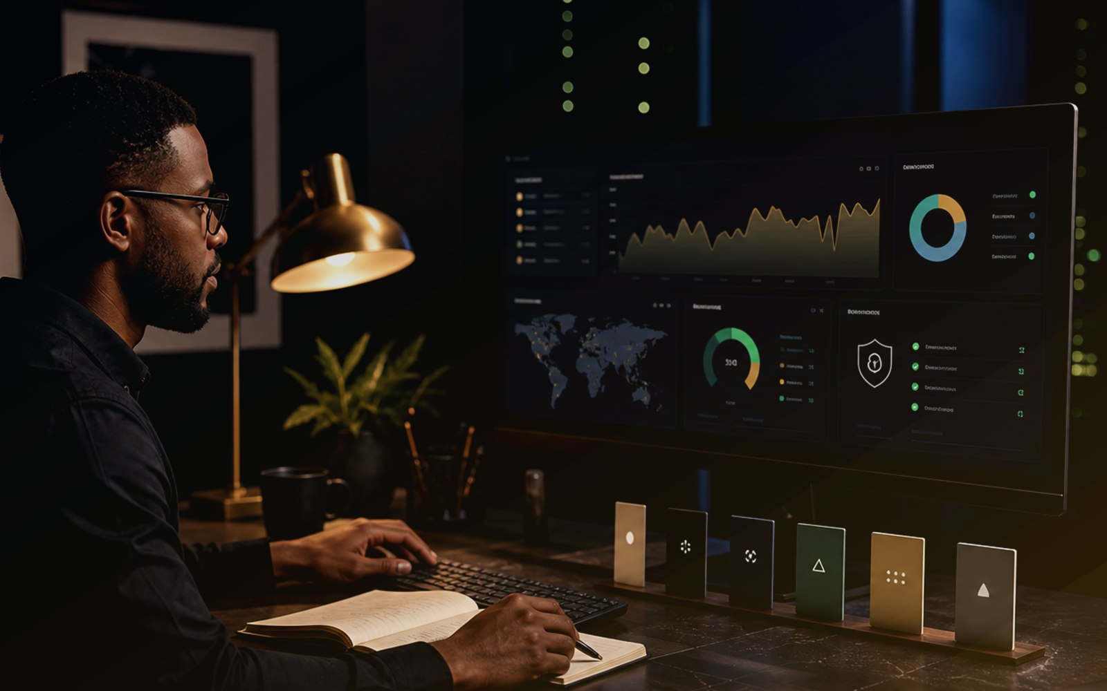 Hosting performance dashboard in a professional office