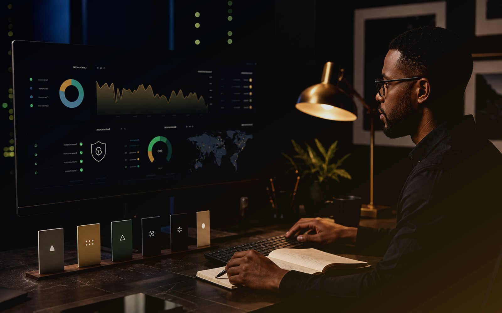 Website hosting operations dashboard with security and performance checks